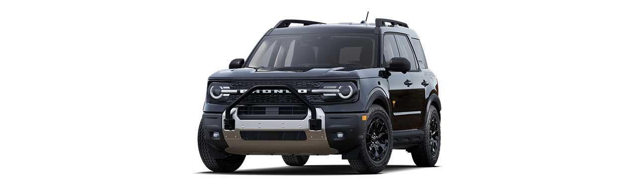 2025 Ford Bronco Sport Badlands, 4x4 SUV in Oxford White in Caribbean Shadow Black