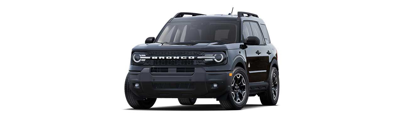 2025 Ford Bronco Sport Outer Banks, 4x4 SUV in Oxford White in Caribbean Shadow Black