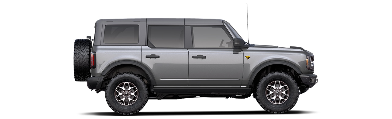 Discover the 2022 Ford Bronco Off-Road SUV in Color Iconic Silver