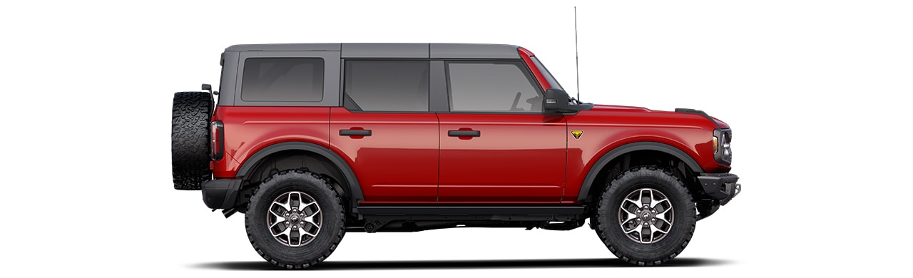 Discover the 2022 Ford Bronco Off-Road SUV in Color Rapid Red Metallic