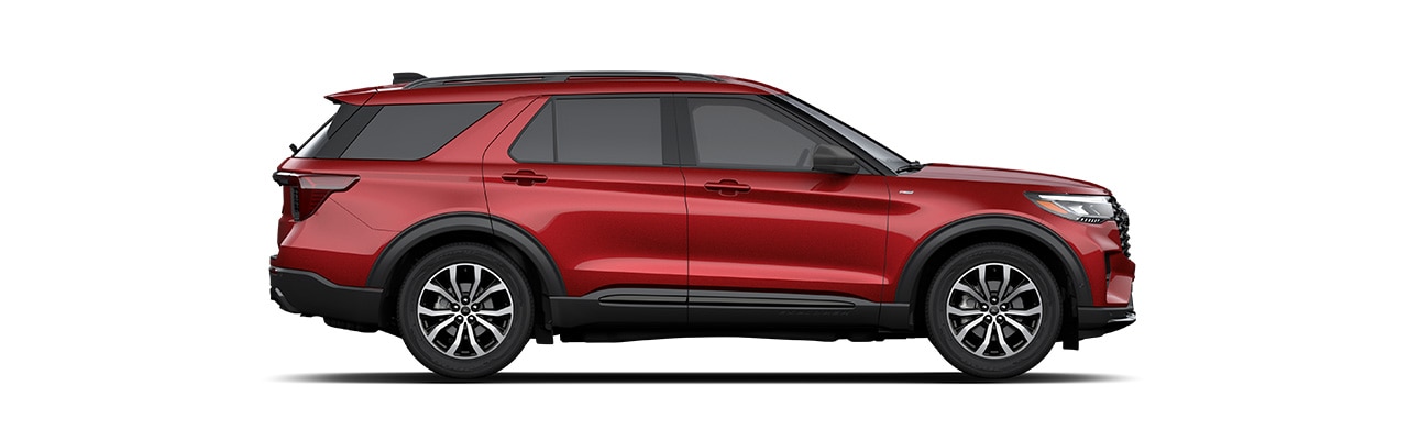 2025 Ford Explorer, SUV with Great Exterior Design in Rapid Red Metallicn Tinted Clearcoat