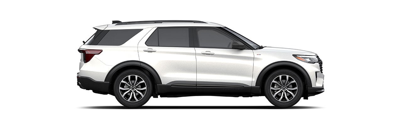 2025 Ford Explorer, SUV with Great Exterior Design in Star White Metallic Tri-Coat