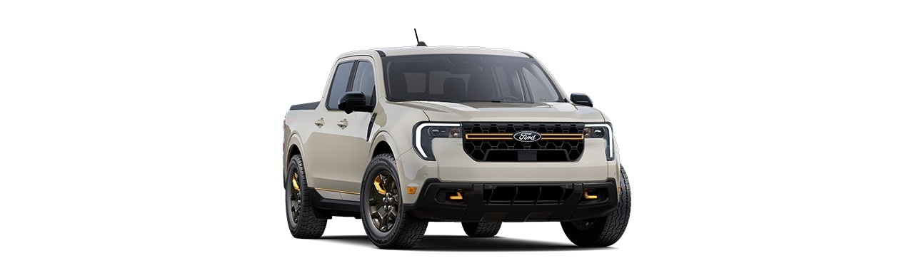 Ford Maverick 2025 Tremor, compact Pickup in desert sand color in Caribbean