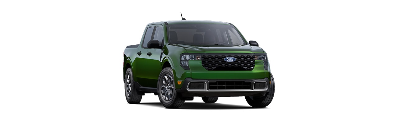 Ford Maverick 2025 XLT, compact Pickup in eruption green color in Caribbean