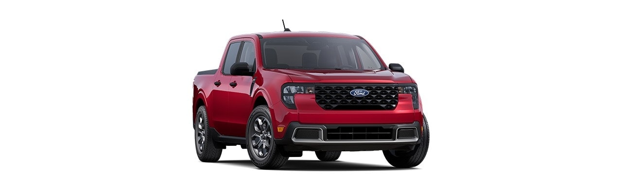 Ford Maverick 2025 XLT, compact Pickup in ruby red color in Caribbean
