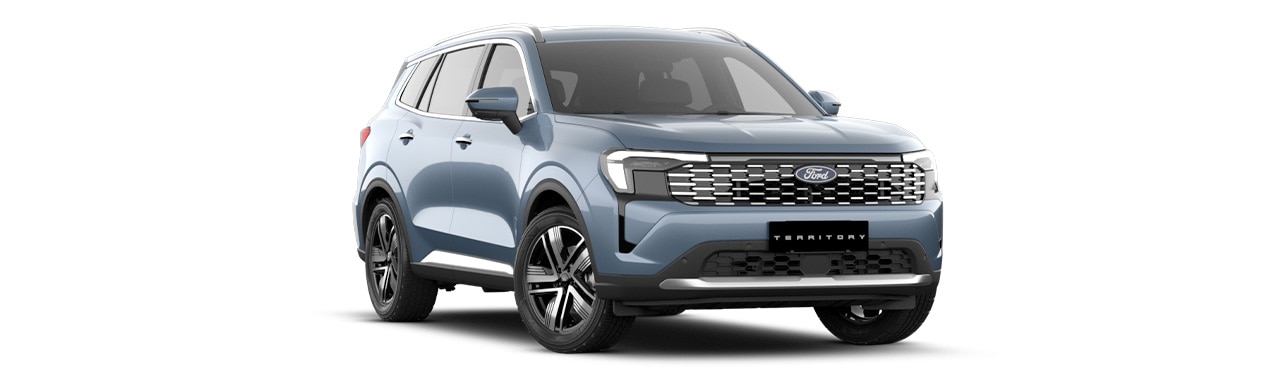Ford Territory 2026 Ambiente version, SUV in Moonstone Blue color in the Caribbean