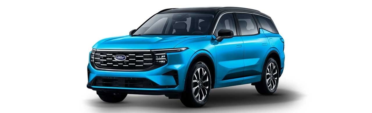 Ford Edge 2026, SUV familiar en color de pintura azul Surf Rider, en Caribe
