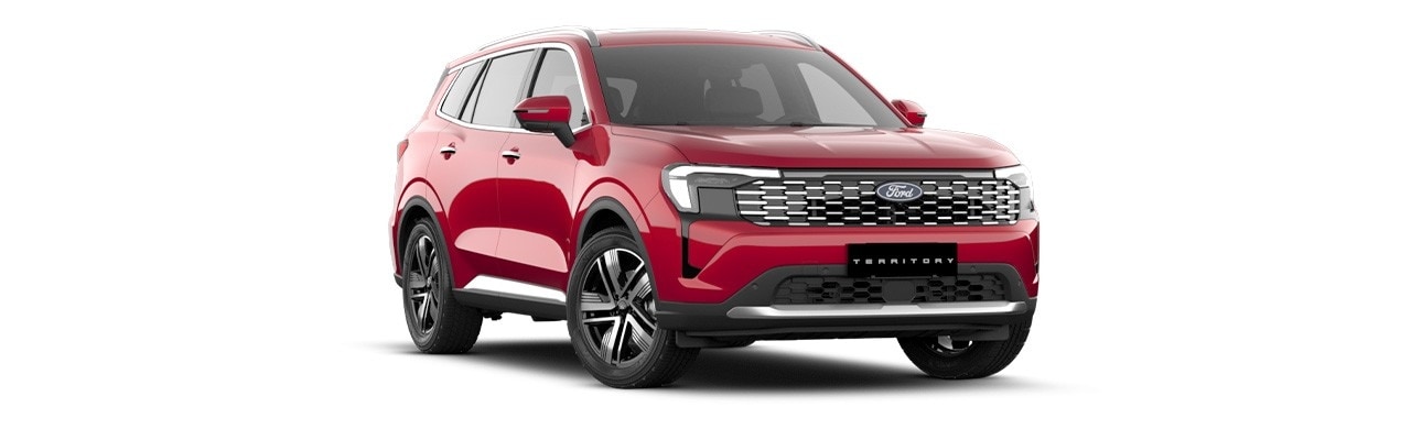 Ford Territory 2026 versión Ambiente, SUV en color Rojo Ruby Red en Caribe