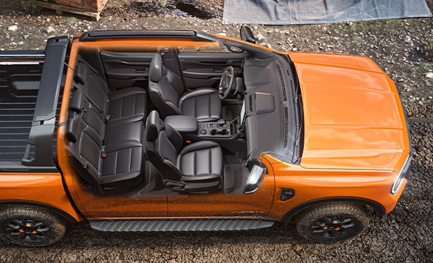 Ford Ranger 2026, a pickup that illuminates all angles of the vehicle. Available in the Caribbean