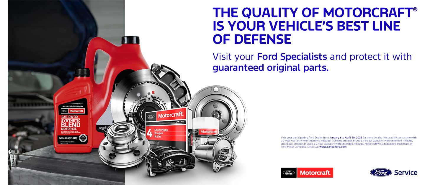 Motorcraft parts, spare parts and components for Ford vehicles in the Caribbean