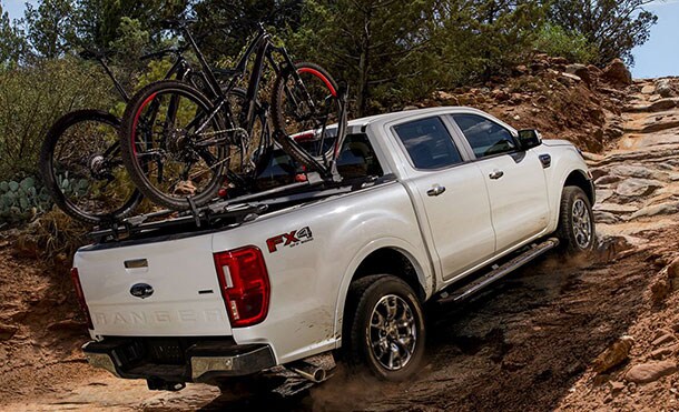 2019 Ford Ranger in Gray color in front of a big mountain